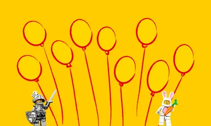 Yellow Banner Mobile 2 Minifigures With Illustrations
