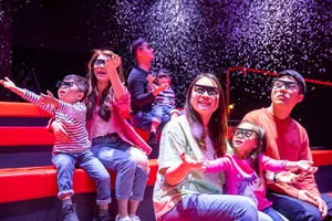 Parents and kids are immersed in a 4D experience in the LEGO® 4D STUDIO