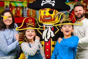 Family with LEGO Pirate Character